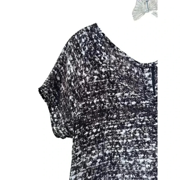 Joie Printed 100% Silk Shift Dress Black/Ivory Size Small - Picture 4 of 13